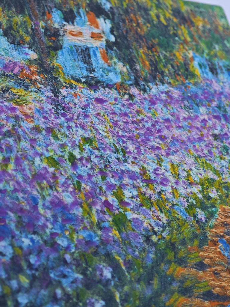 4 wick square candle Claude Monet - Irises In Monet's Garden