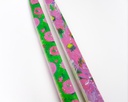 Pink and green abstract Flowers - Set of  2 Taper Candles
