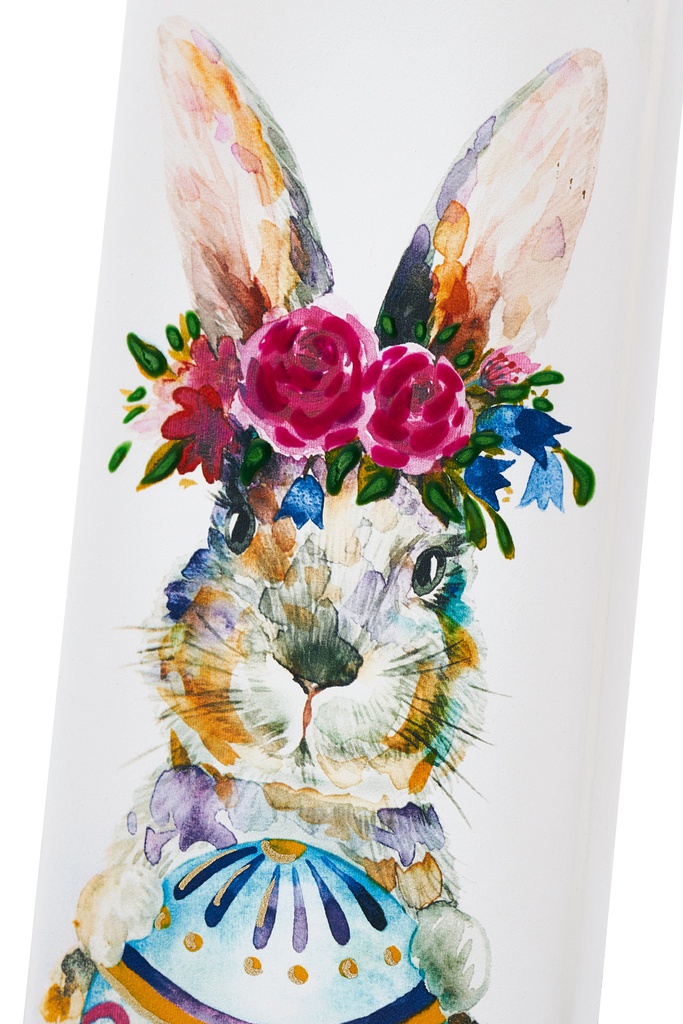 Easter Bunny with Egg and Flowers