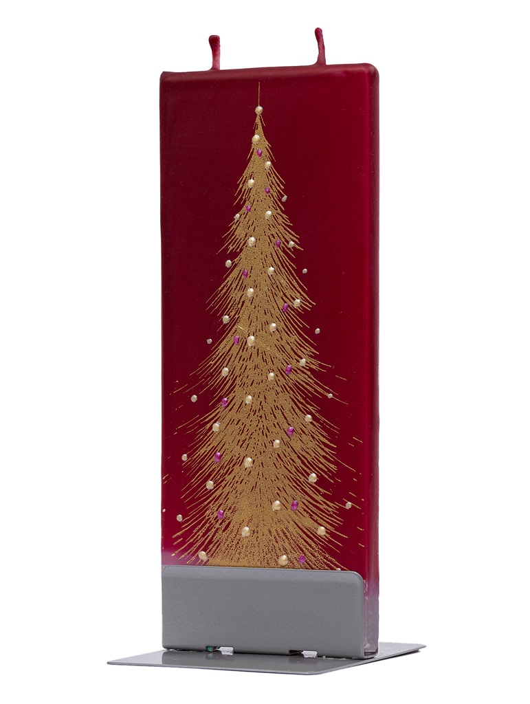 Gold Christmas Tree on Red