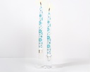 Blue Snowflakes - Set of  2 Taper Candles