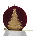 Gold Christmas Tree on Burgundy