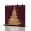 Gold Christmas Tree on Burgundy