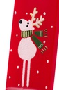 Reindeer with Scarf, Red Background