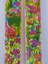 Set of  2 Taper Candles Watercolor Rainbow Flowers