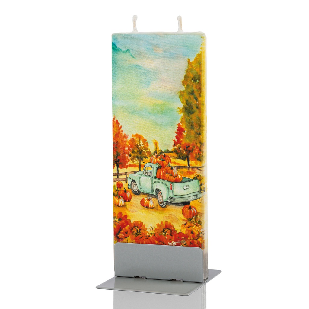 Blue Truck in Pumpkin Patch