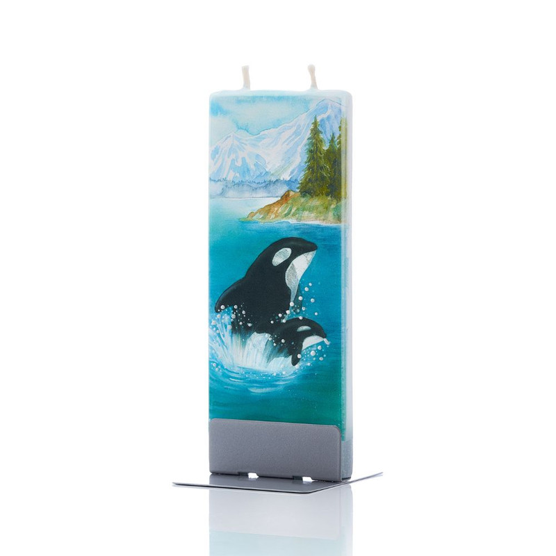 Orca Whale and Baby in Alaska Candle